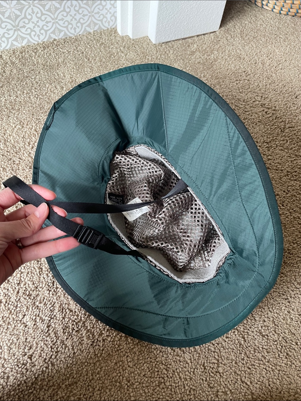 Patagonia Women's Forest Green Wide-Brim Sun Hat OS Nylon Outdoor Granola Hiking - Picture 7 of 12